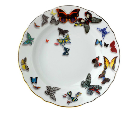 Prato Raso em Porcelana Butterfly Parade Christian Lacroix