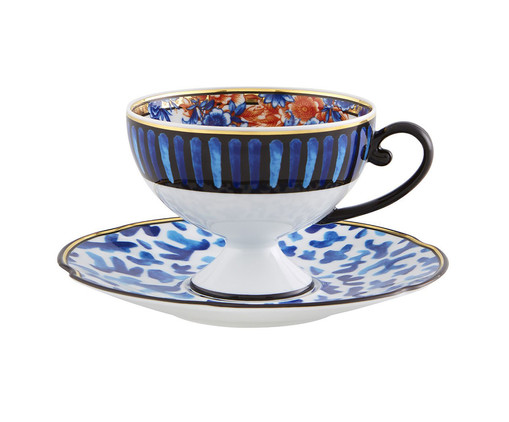 Xícara para Chá com Pires em Porcelana Cannaregio, Colorido | WestwingNow