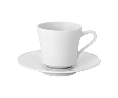 Xícara para Café com Pires em Porcelana Crown White | WestwingNow