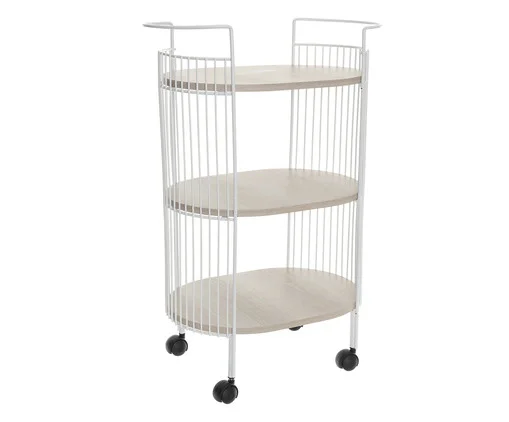 Carrinho de Bar Chicago - Branco e Legno Crema, Colorido | WestwingNow