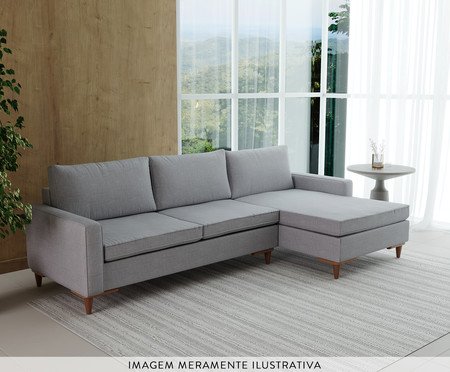 Sofá Sivas com Chaise Esquerda II Cinza | Westwing