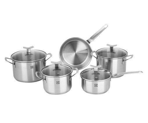 Jogo de Panelas em Inox Electrolux Design com Fundo Triplo, Prata ou Metálico | WestwingNow