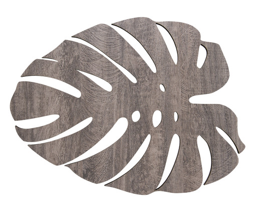 Lugar Americano Folha de Adão Art Wood Cinza - 34X45cm, Branco | WestwingNow