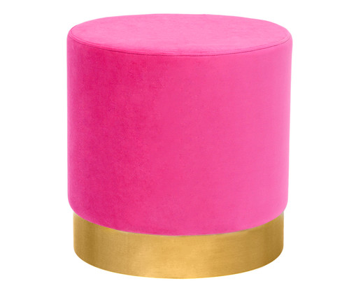 Puff em Veludo Harlow Slim - Rosa Pink, Colorido | WestwingNow