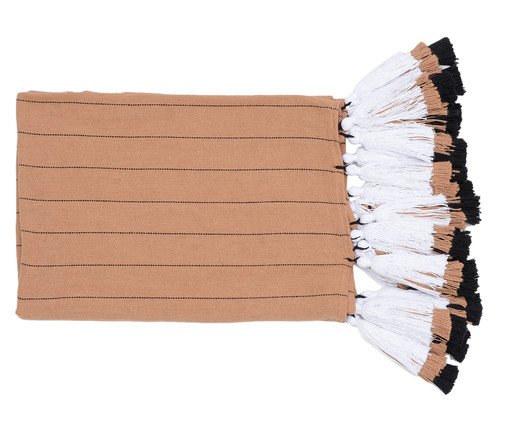 Manta para Sofá com Tassel Tri Tribo - Bege e Branca, Bege e Branca | WestwingNow