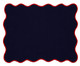 Lugar Americano em Linho Azul Marinho Bordado Vermelho, Azul | WestwingNow
