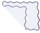 Lugar Americano em Linho Branco Bordado Azul Marinho, Azul | WestwingNow