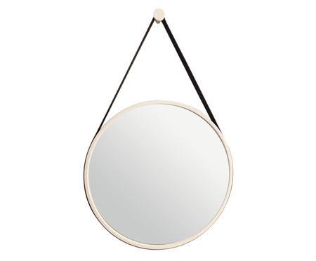 Espelho de Parede Redondo com Alça Adnet Strap - Branco e Preto | WestwingNow
