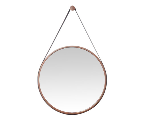 Espelho de Parede Redondo com Alça Adnet Strap - Marrom, Marrom | WestwingNow