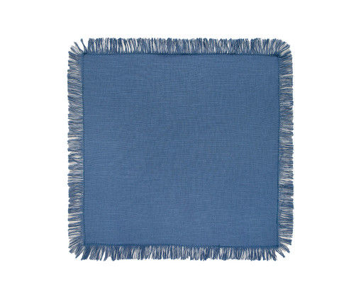 Guardanapo Franja Coloratta Azul Infinity - 40X40cm, Branco | WestwingNow