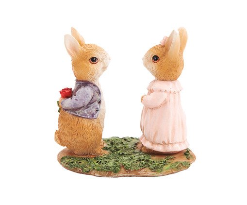 Adorno Casal Coelhos Ternura Colorido, Colorido | WestwingNow
