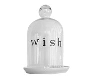 Redoma com Prato em Porcelana Wish - Transparente e Branco | WestwingNow