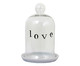 Redoma com Prato em Porcelana Love - Transparente e Branco, Transparente | WestwingNow