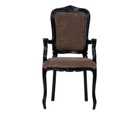 Cadeira com Braços Luís XV Beaumont Chumbo