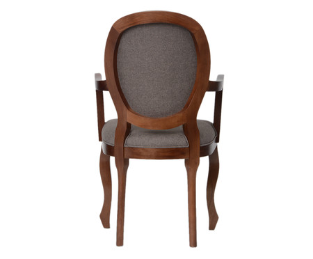 Cadeira com Braços em Linho Medalhão Pierce Cinza | WestwingNow