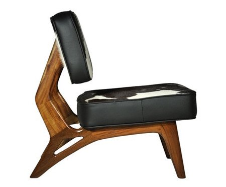 Poltrona em Pele Grilly Preto | Westwing