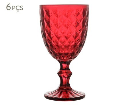 Jogo de Taças para Água Roman Vermelho | Westwing