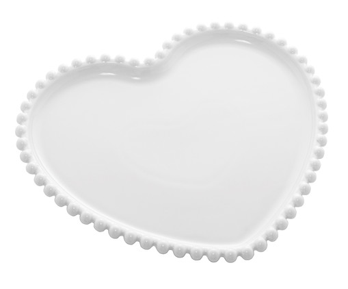 Prato em Porcelana Coração Beads Branco, Branco | WestwingNow