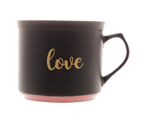 Caneca Love Preto Matt e Rosa, Preto | WestwingNow