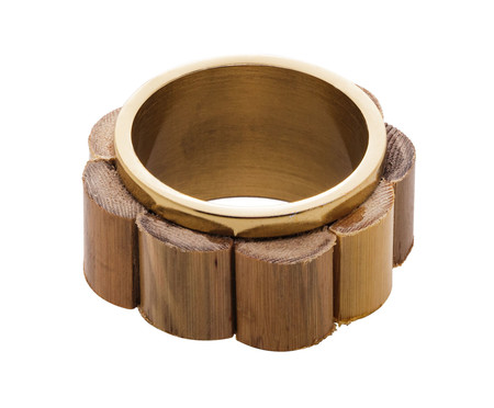 Jogo de Anéis para Guardanapo em Bambu Dourado | WestwingNow