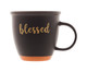 Caneca Blessed Preto Matt e Laranja, Preto | WestwingNow