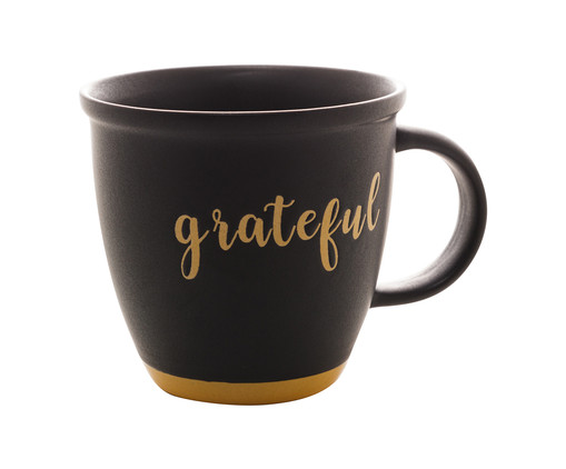 Caneca Grateful Preto Matt e Amarelo, Amarelo | WestwingNow