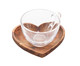 Jogo de Xícaras de Chá em Vidro Coração, Marrom | WestwingNow