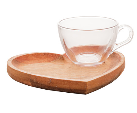 Jogo de Xícara de Chá em Cristal com Prato Liptus Coração | WestwingNow