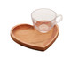 Jogo de Xícara de Chá em Cristal com Prato Liptus Coração, Transparente | WestwingNow