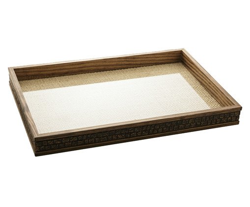 Bandeja Decorativa Coquinho com Sisal Natural, Marrom | WestwingNow