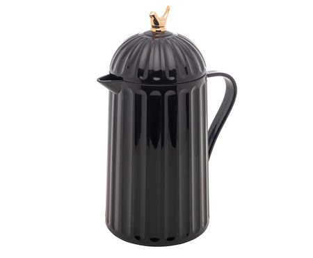 Garrafa Térmica em Inox Bird Preta | Westwing