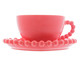 Jogo de Xícaras para Chá com Pires em Porcelana Beads Vermelho, Vermelho | WestwingNow