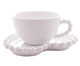 Jogo de Xícaras para Chá com Pires em Porcelana Beads Branco, Branco | WestwingNow