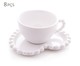 Jogo de Xícaras para Chá com Pires em Porcelana Beads Branco, Branco | WestwingNow