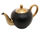 Bule de Chá em Porcelana Dubai Preto e Dourado, Preto | WestwingNow
