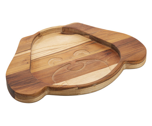 Prato Raso em Formato de Cachorro Teca Kids Woodart, Marrom | WestwingNow