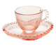 Xícara de Café com Pires Coração Pearl Rosa, Colorido | WestwingNow