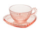 Jogo de Xícaras e Pires para Chá em Cristal Pearl Rosa, Transparente | WestwingNow