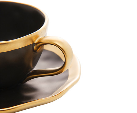 Xícara de Café em Porcelana Dubai Preto e Dourado | WestwingNow