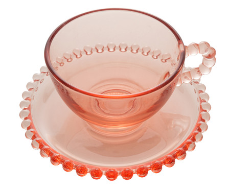 Xícara de Chá com Pires Pearl Rosa | WestwingNow