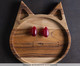 Prato para Sobremesa Gato Teca Kids Woodart, Marrom | WestwingNow