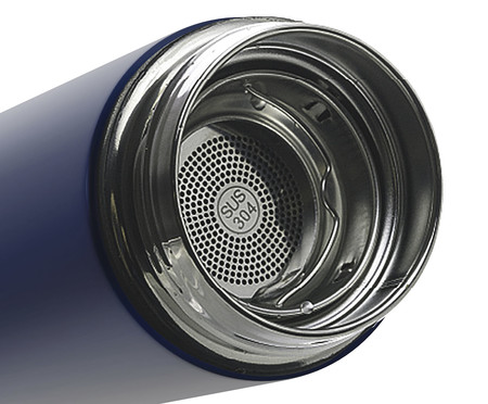 Garrafa Térmica em Inox com Visor de Temperatura Wolff Azul - 500ml | WestwingNow
