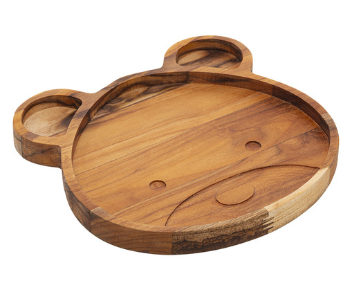 Prato para Sobremesa Urso Teca Kids Woodart, Marrom | WestwingNow