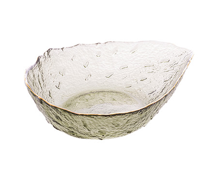 Bowl em Cristal Taj Gota Dourado e Verde