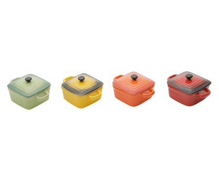Jogo de Caçarolas em Porcelana Colors Square | Westwing