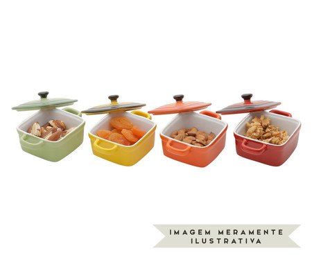 Jogo de Caçarolas em Porcelana Colors Square | Westwing