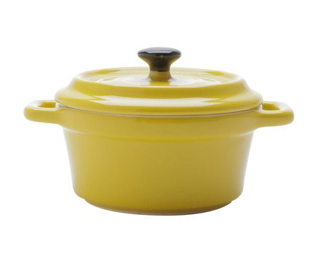 Caçarola em Porcelana Black Lid Amarela | Westwing