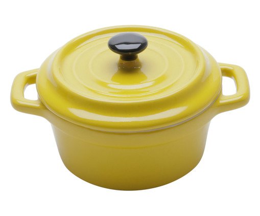 Caçarola em Porcelana Black Lid Amarela, Preto | WestwingNow