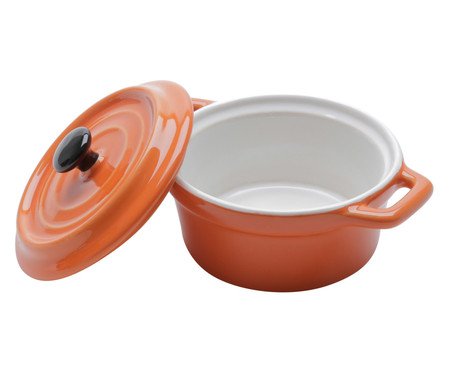Caçarola em Porcelana Black Lid Laranja | Westwing