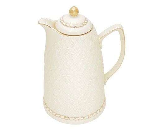 Garrafa Térmica em Porcelana Lina Creme, Colorido | WestwingNow